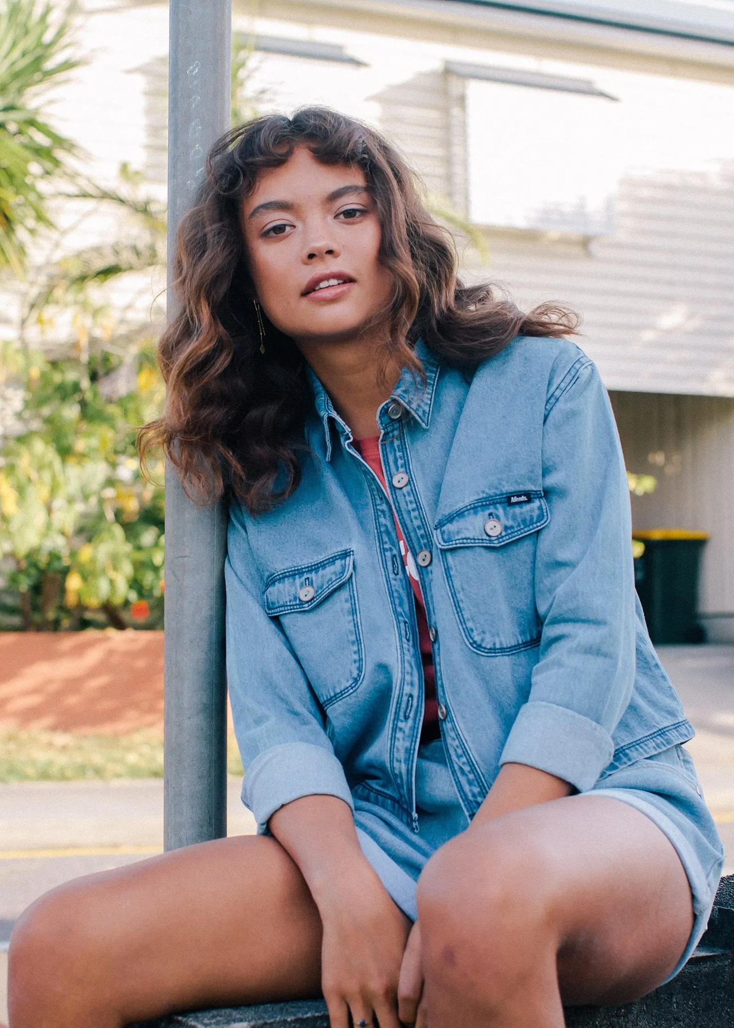 Afends Womens Bygone - Denim Shirt