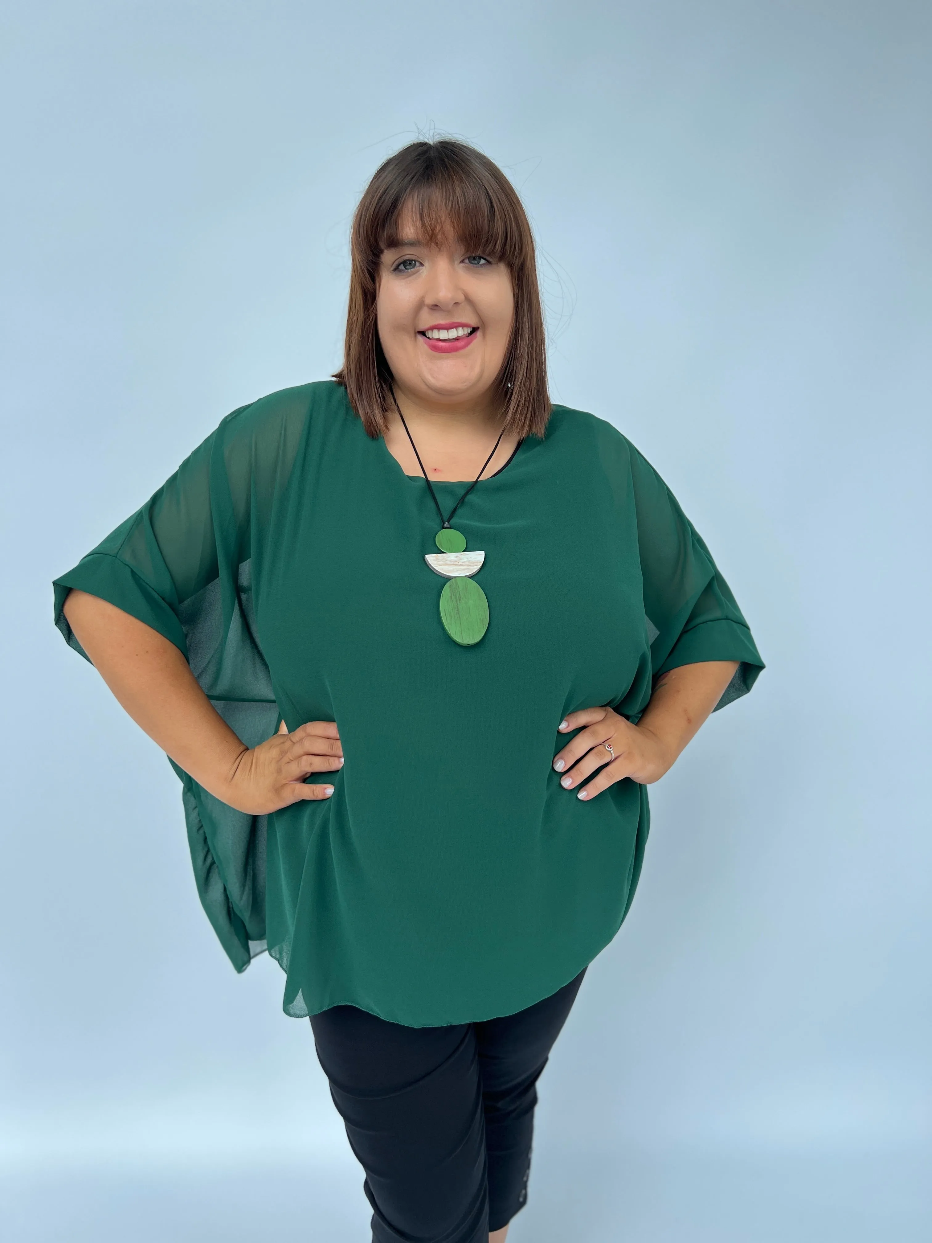 Alice Blouse in Forest Green