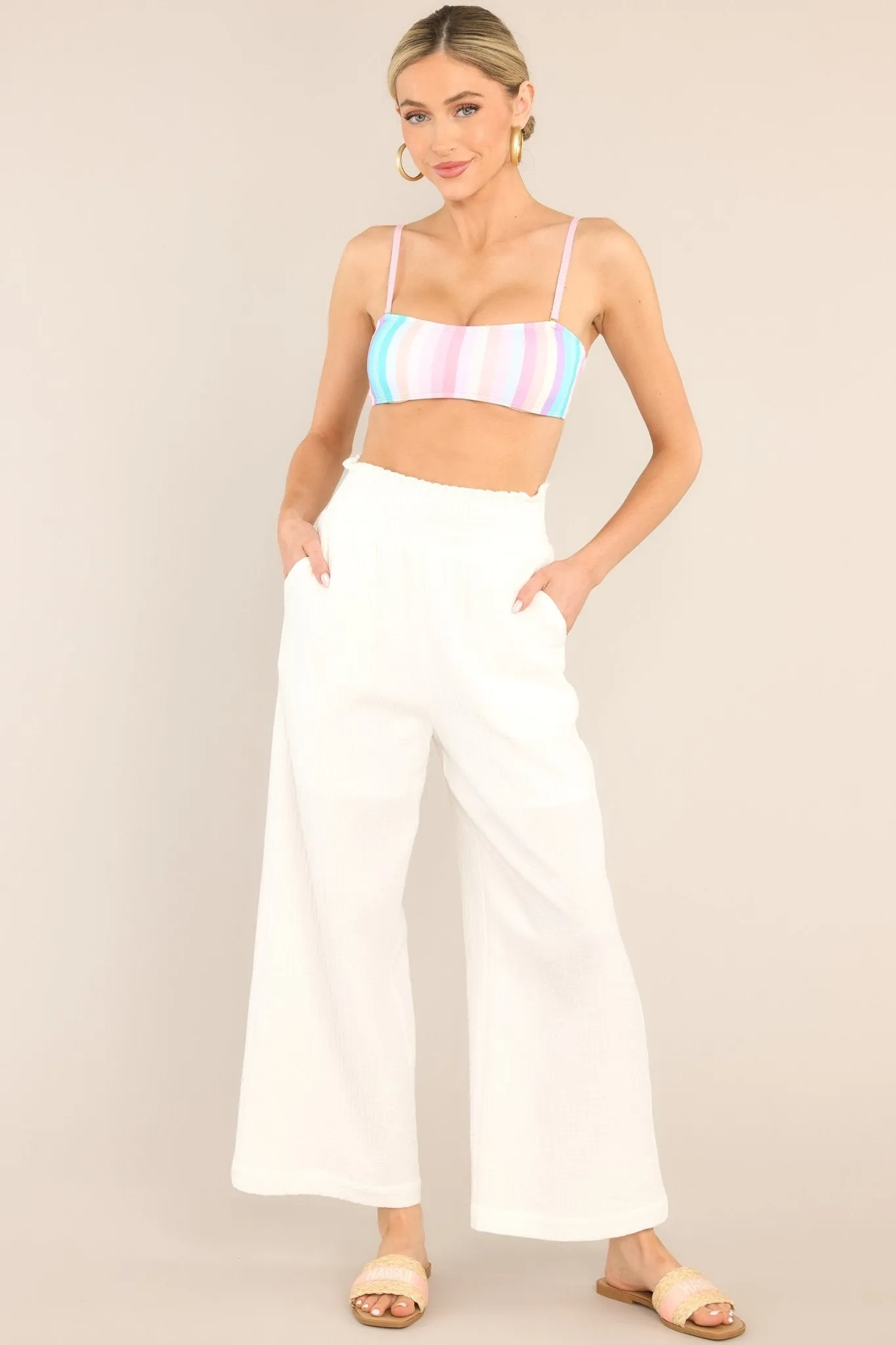 All Under Control Ivory Gauze Beach Pants