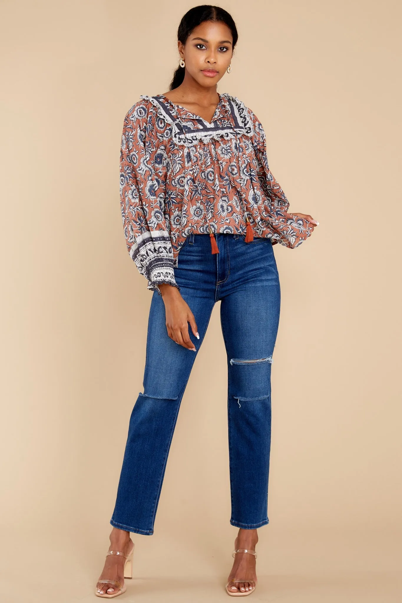 Amy Sienna Block Print Blouse