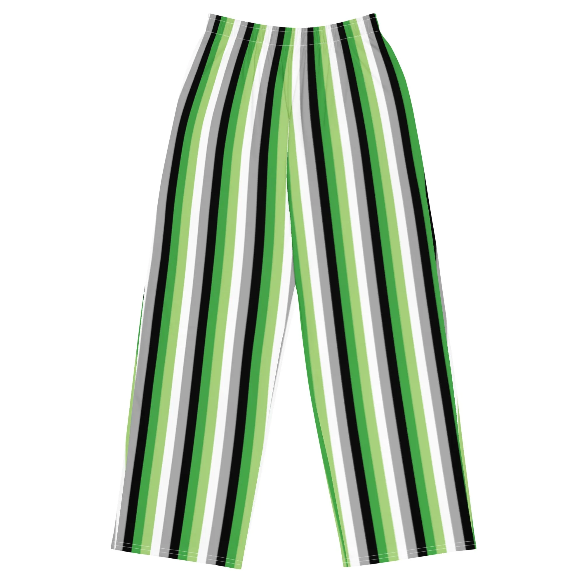 Aromantic Pride Flag Wide-Leg Pants