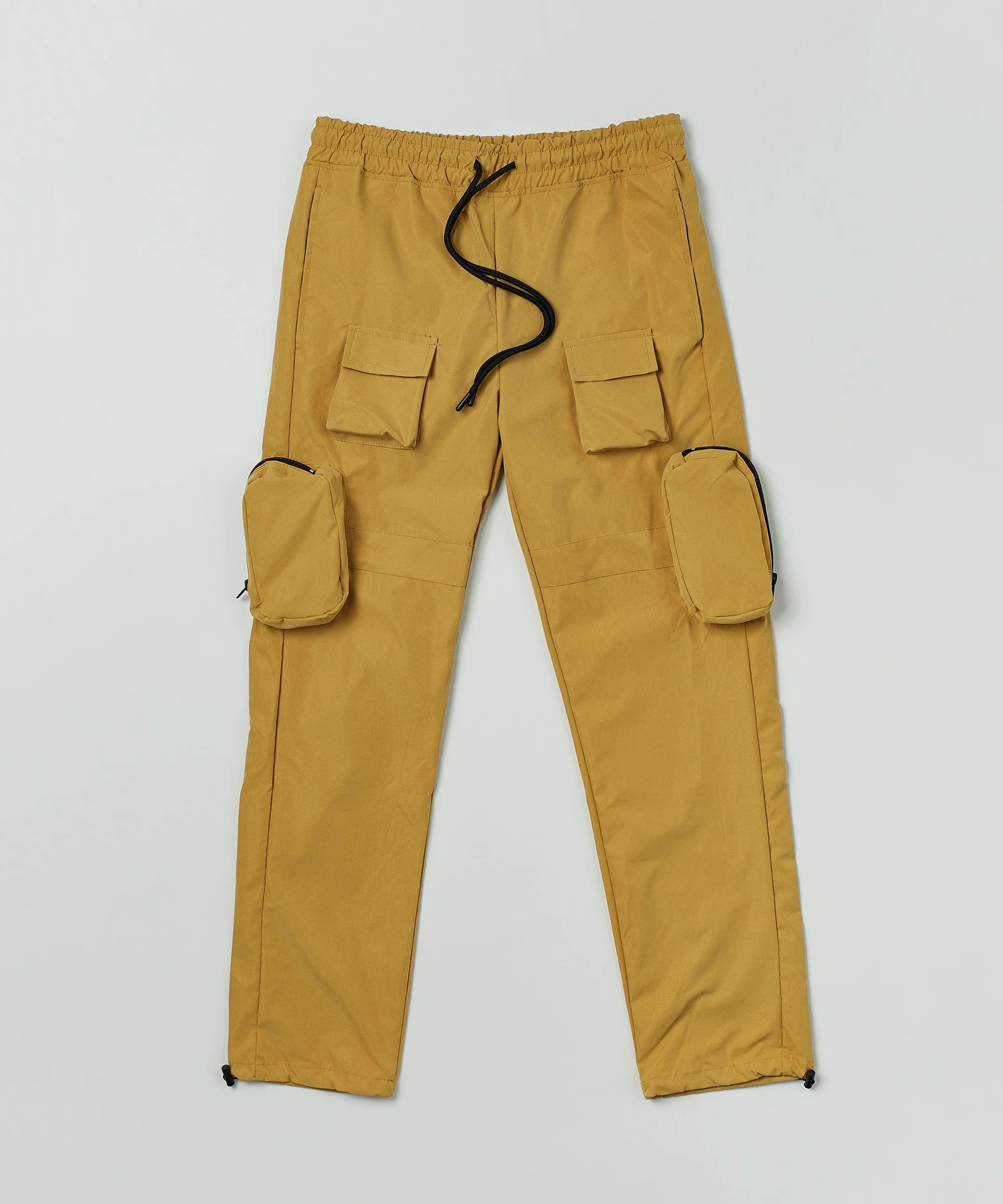 Bader Cotton Twill Color Block Utility Joggers - Tan