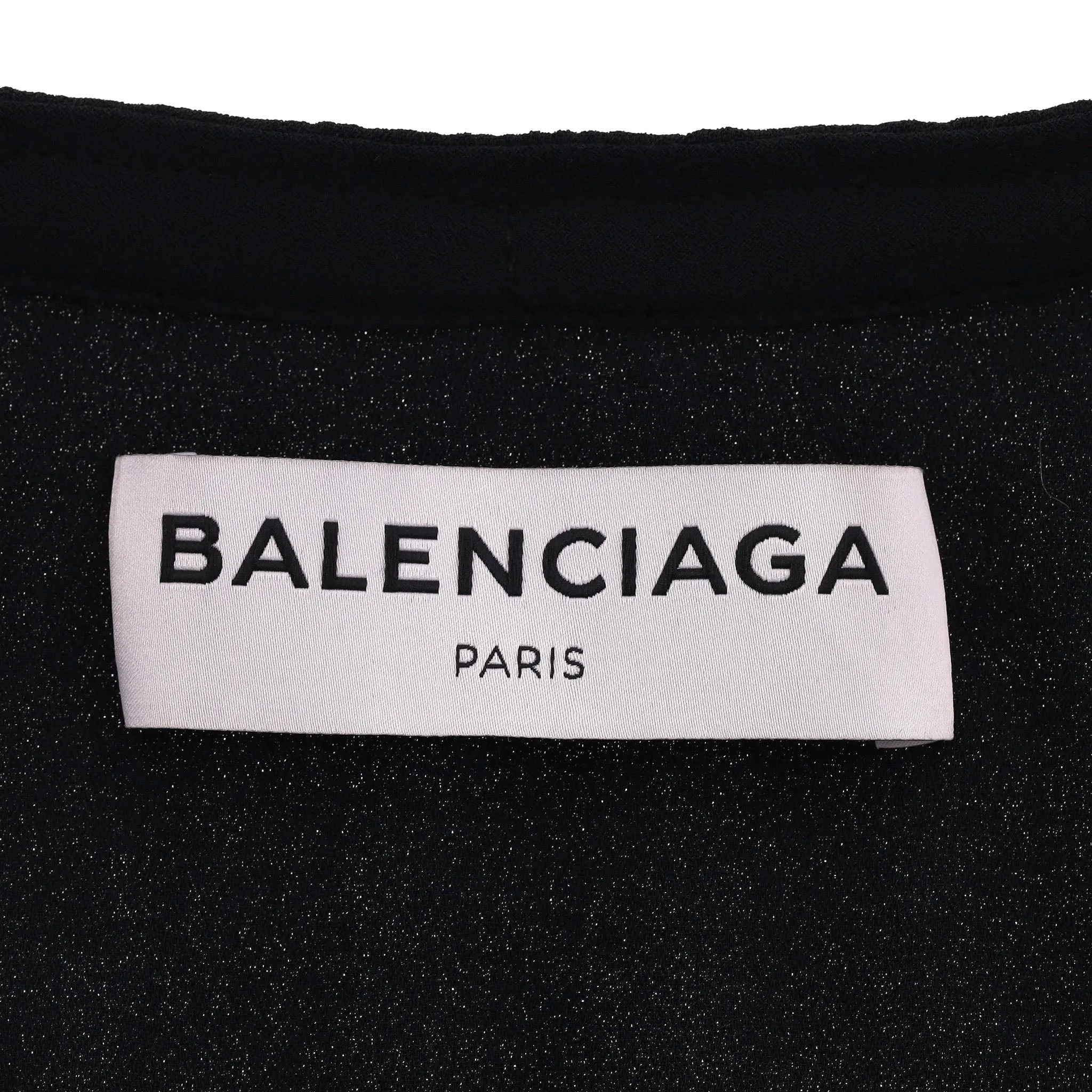 Balenciaga Pleated Flowy Top With Tie-Up Neck. Size 34FR