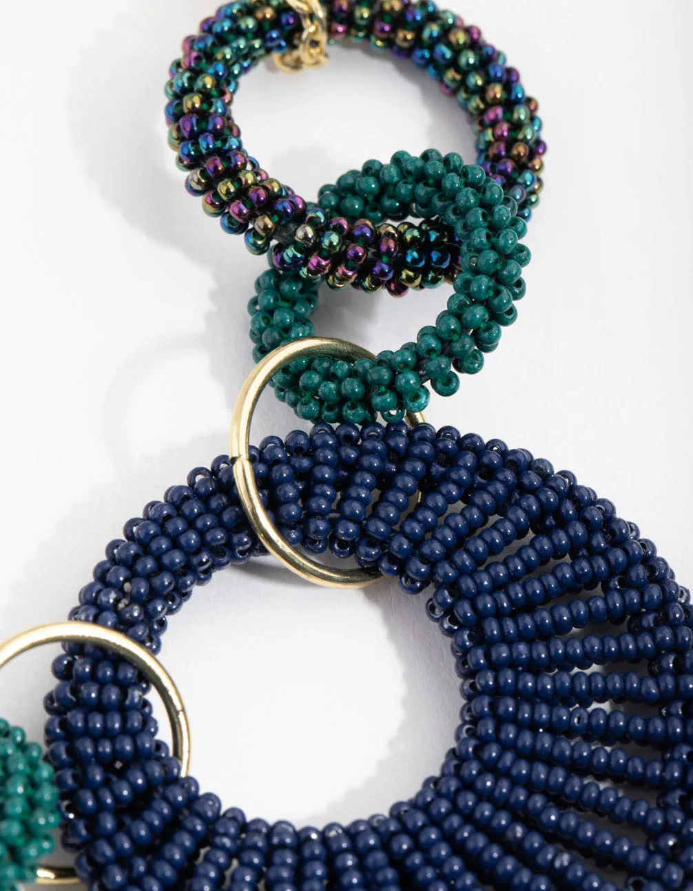 Bead Interlock Hoop Necklace