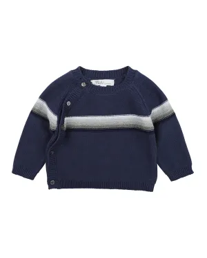 Bebe Indigo Stripe Wrap Jumper