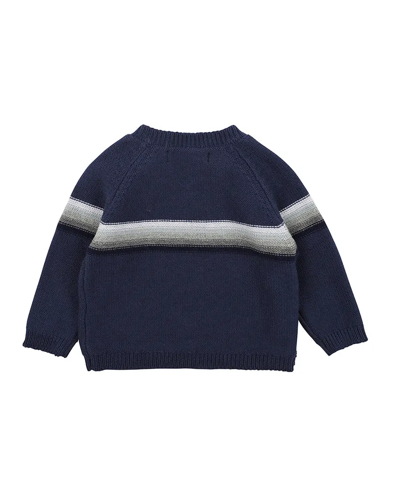 Bebe Indigo Stripe Wrap Jumper