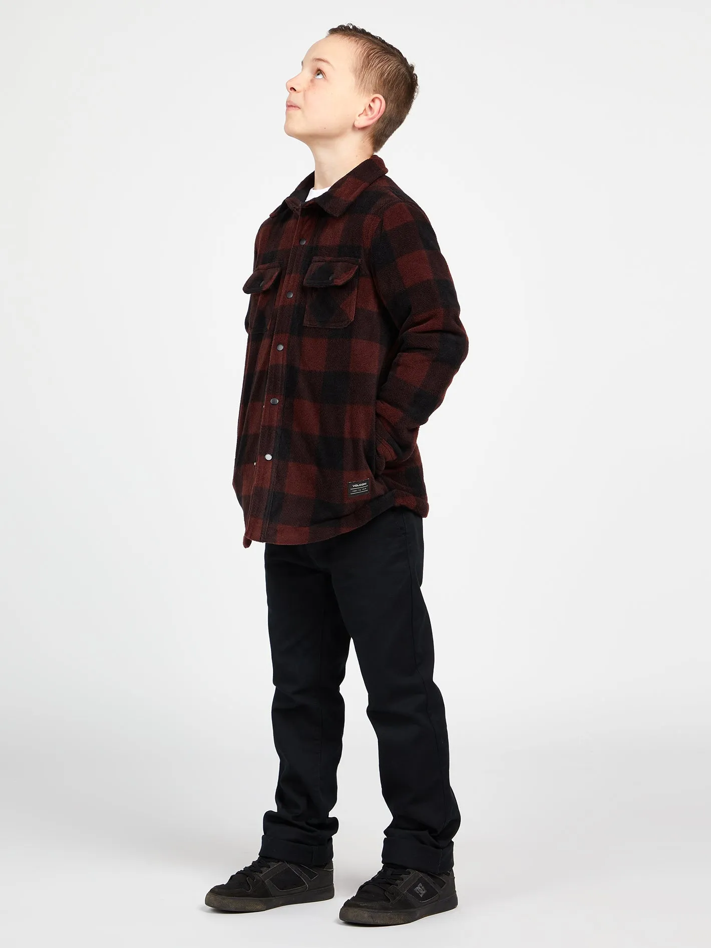 Big Boys Bowered Fleece Long Sleeve Shirt - Mahogany