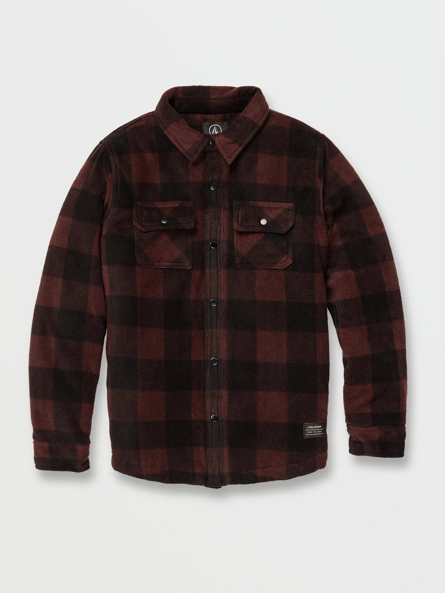 Big Boys Bowered Fleece Long Sleeve Shirt - Mahogany