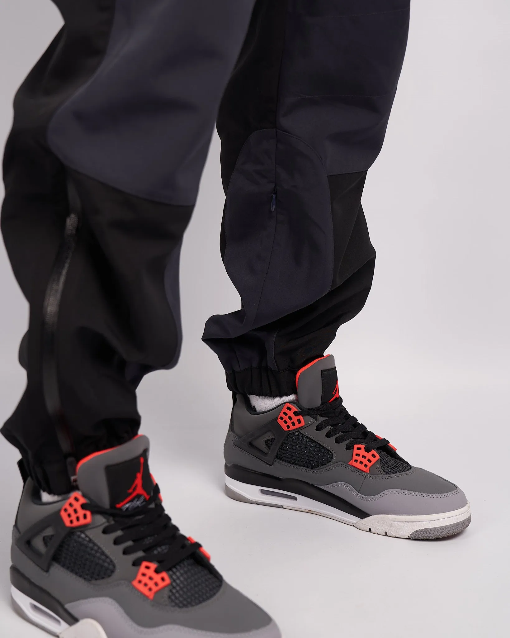 Black Grey Utility Panelled Cargos