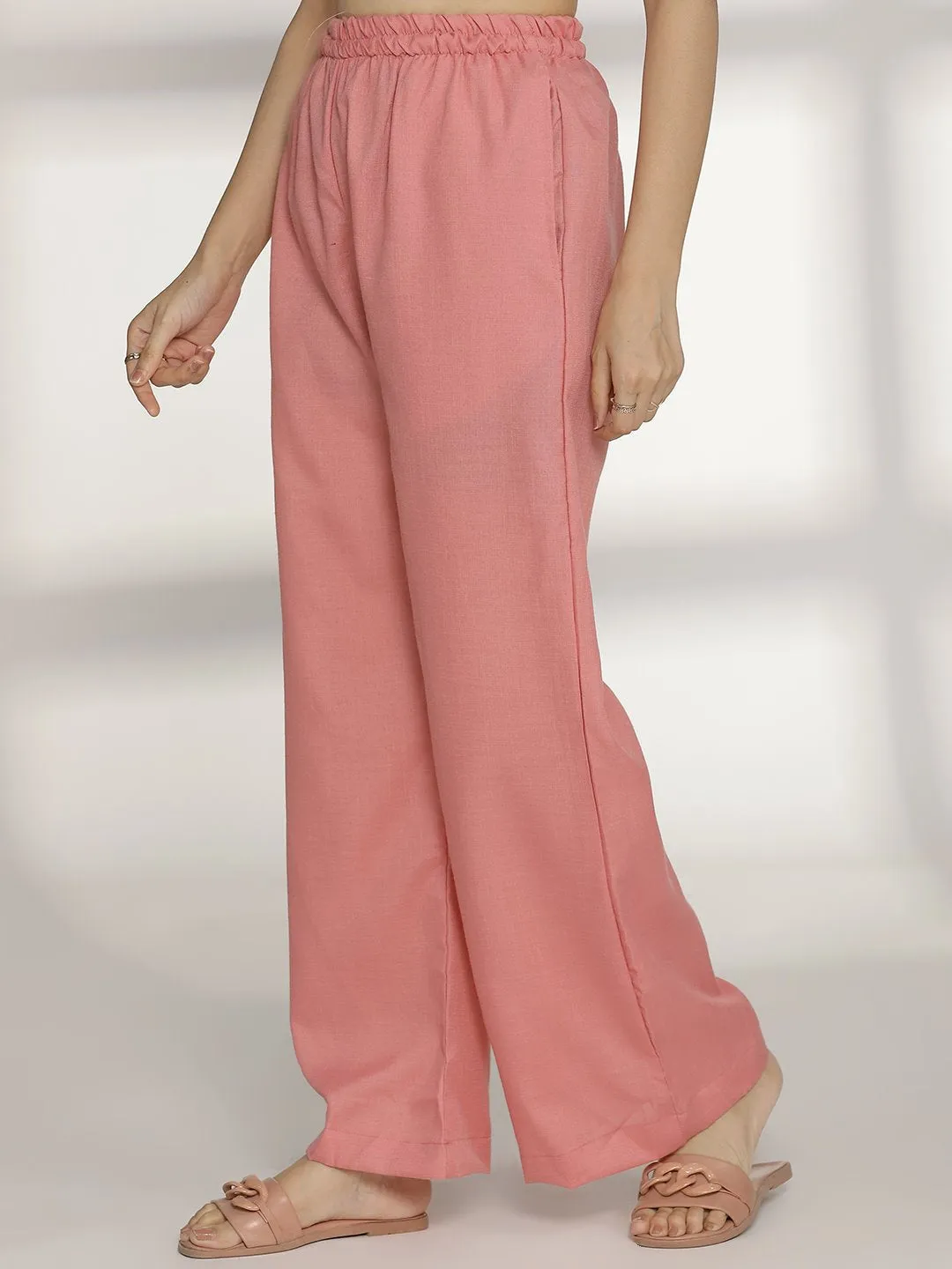 Blush CottonSlub Palazzo