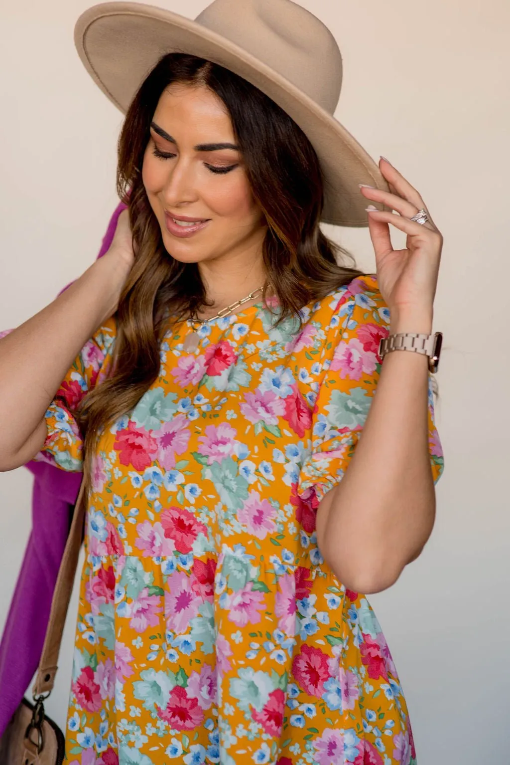 Bold Floral Peplum Blouse