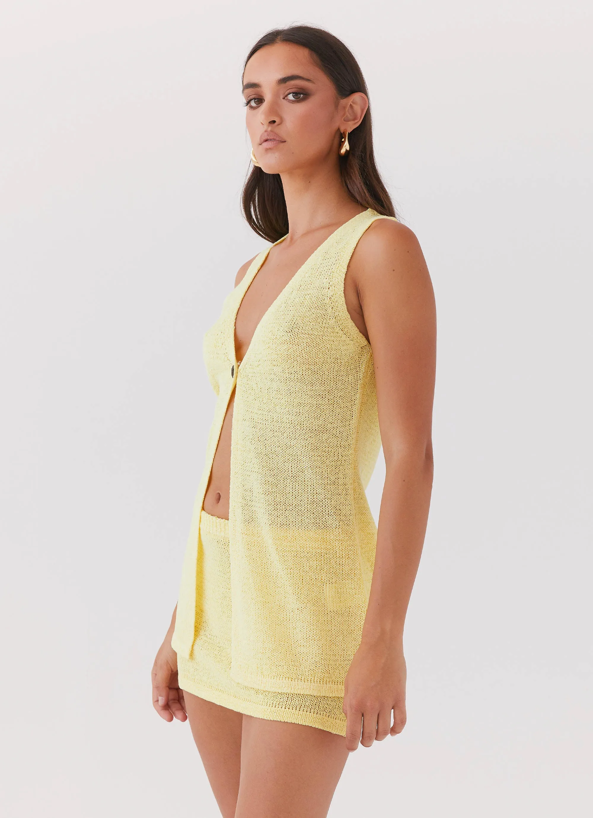 Capri Glow Knit Top - Canary