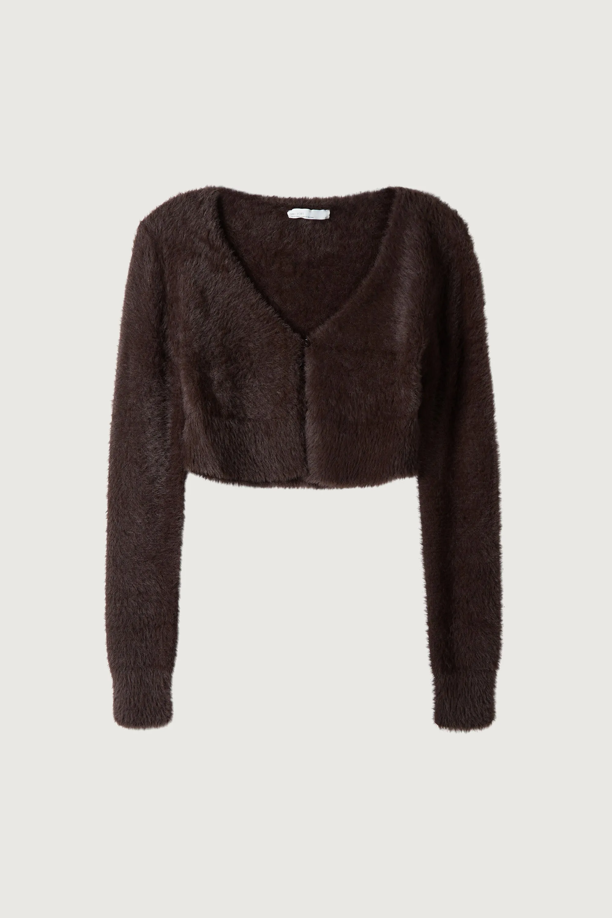 CROPPED FUZZY CARDIGAN