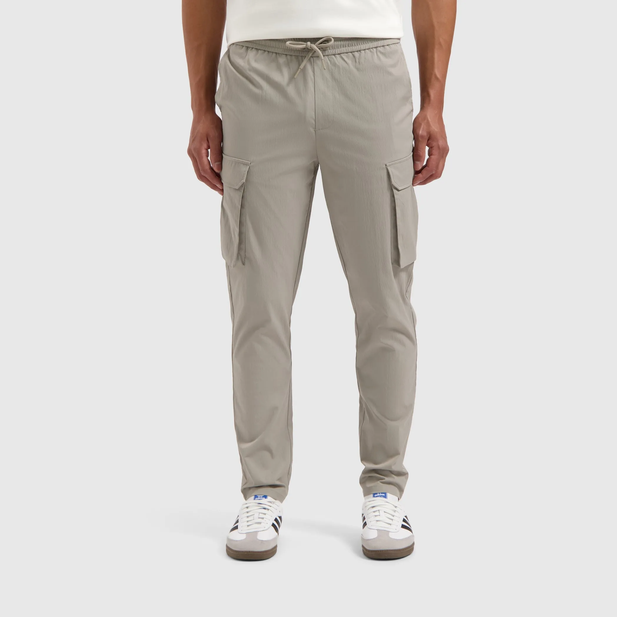 Crêpe Stretch Cargo Pants | Taupe