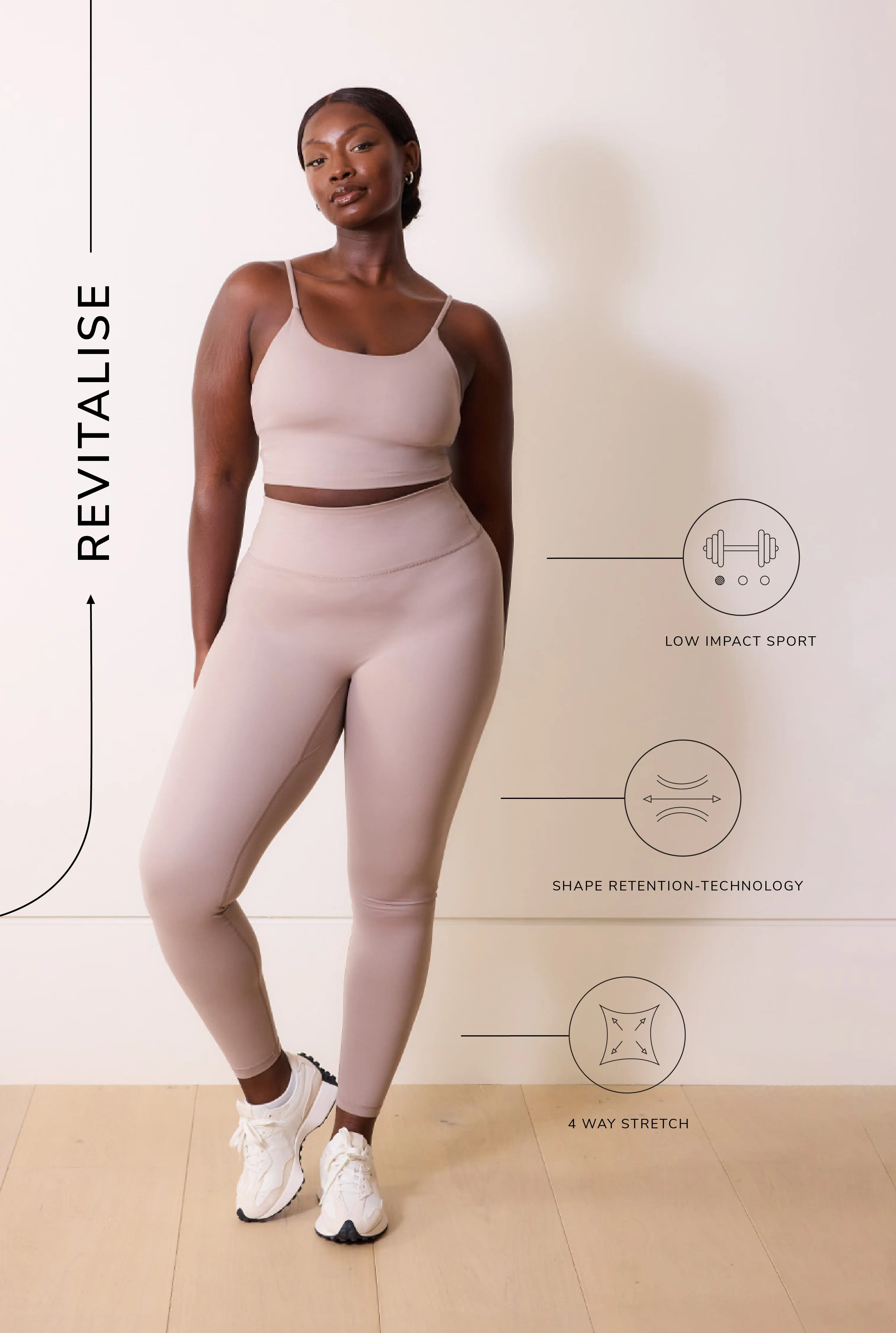 Curve 24/7 Revitalise High Waisted Leggings - Clay