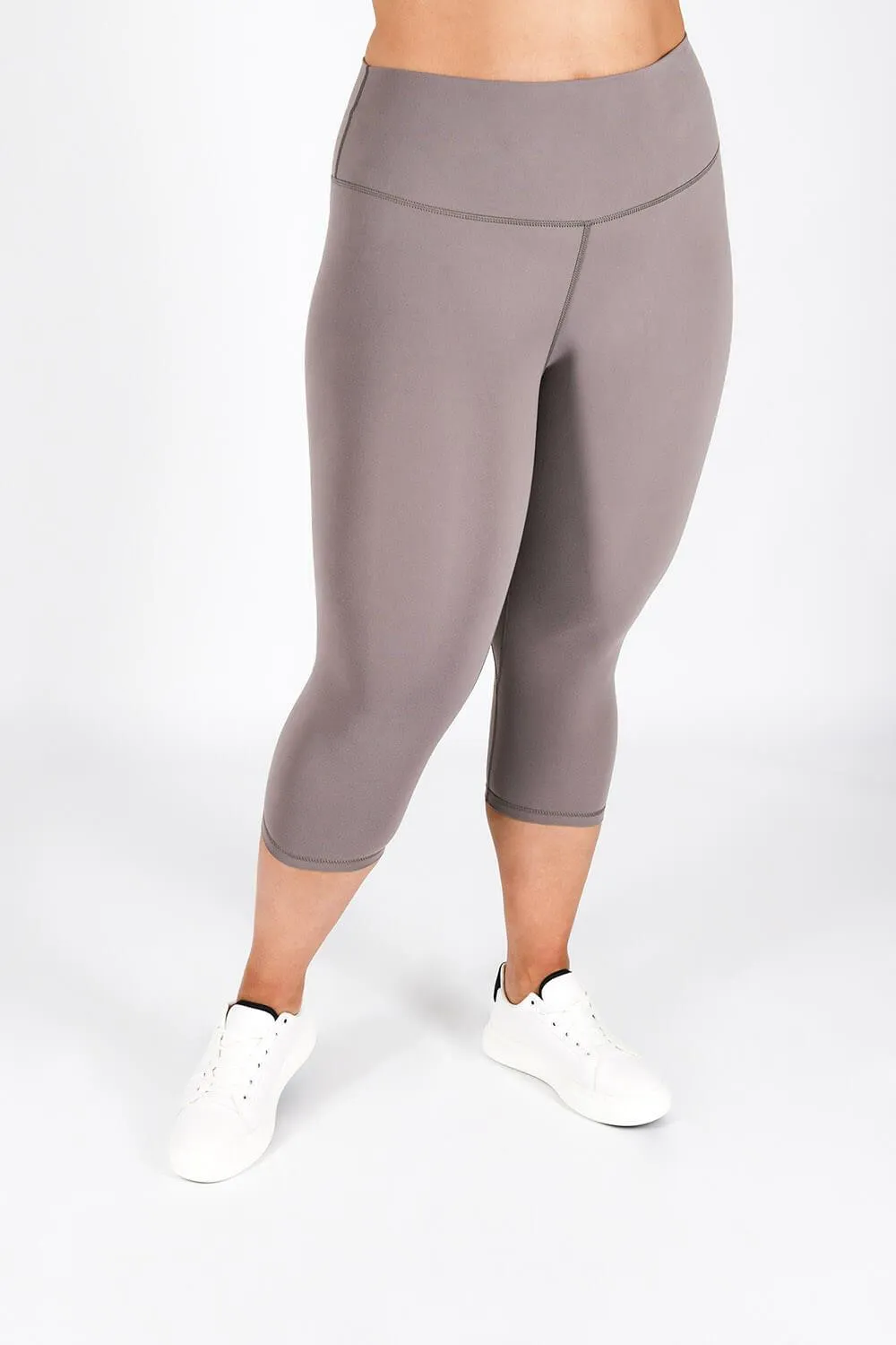 Curve Revitalise Cropped High Waisted Leggings - Mauve