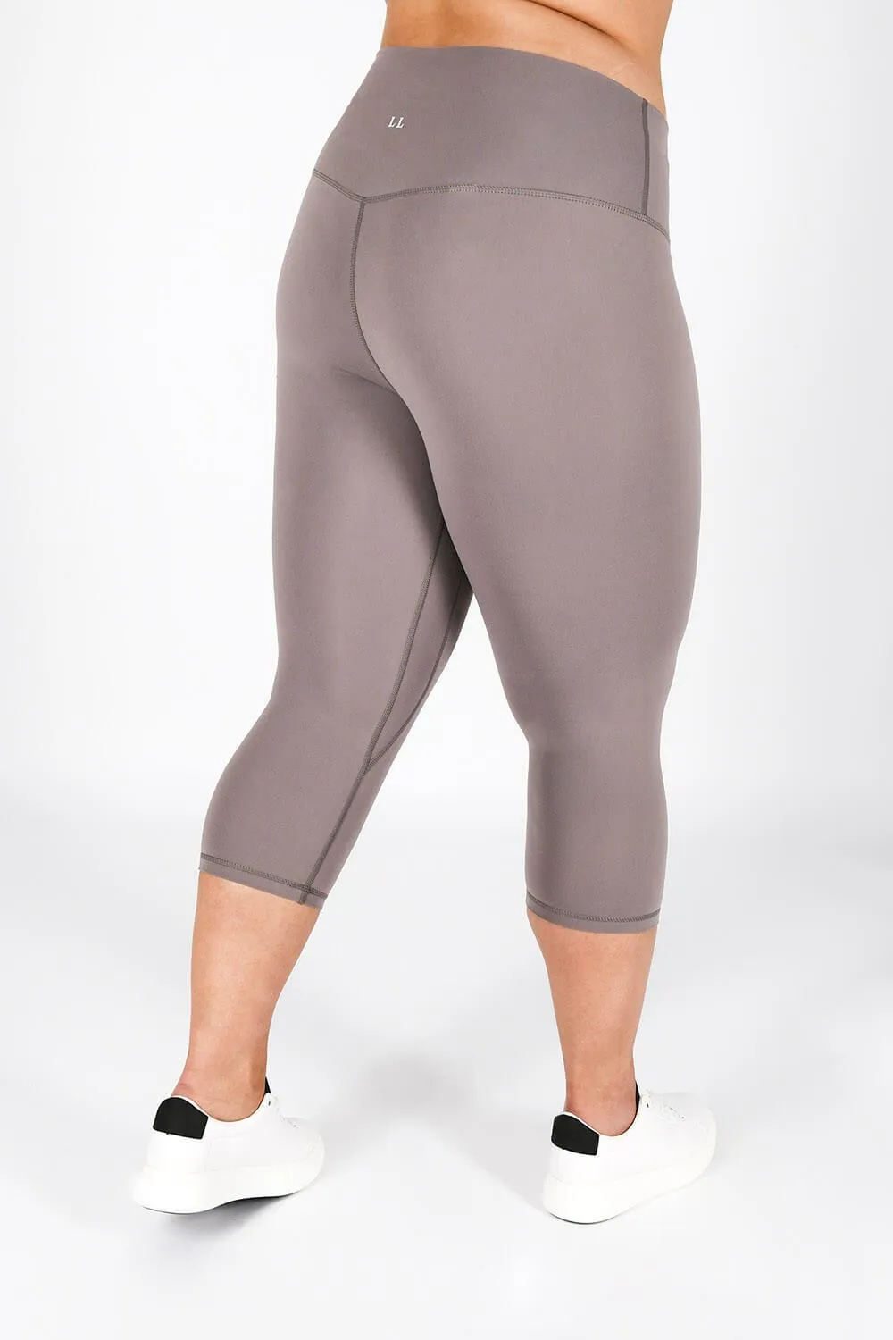 Curve Revitalise Cropped High Waisted Leggings - Mauve