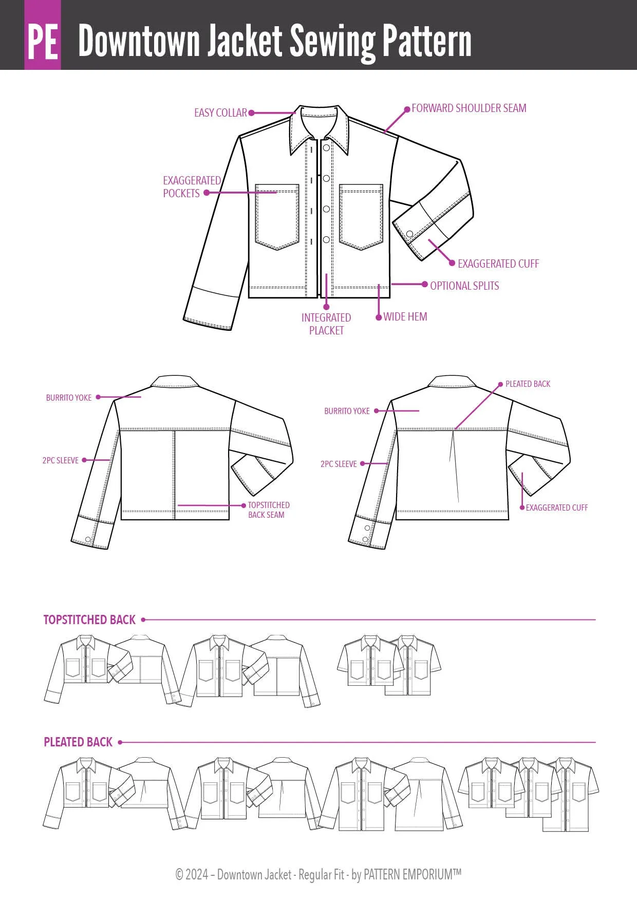 Downtown Jacket in Regular Fit | Sewing Pattern