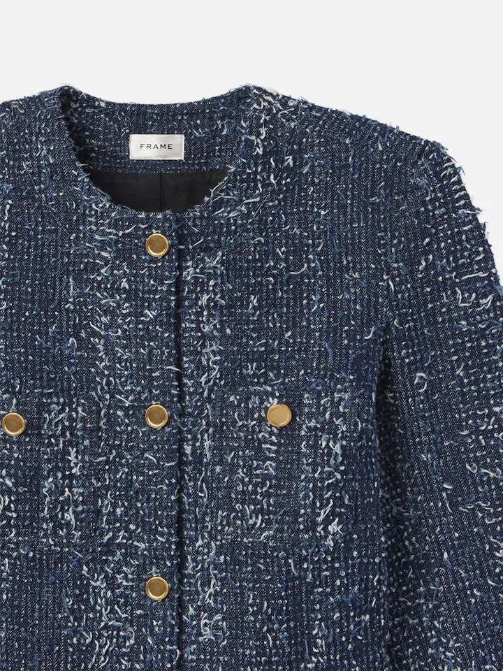 Frame - Denim Boucle Jacket in Blue Magic