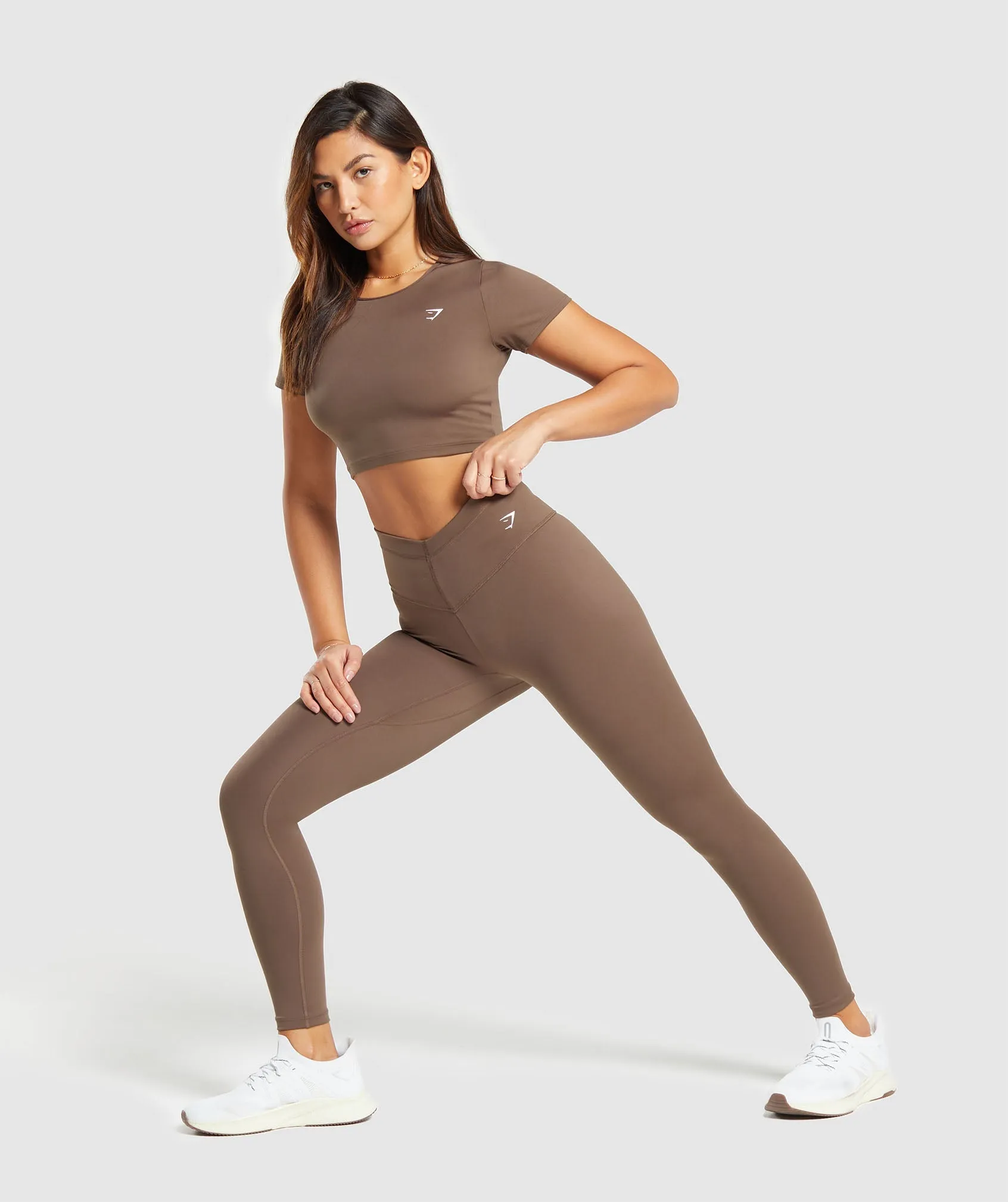 Gymshark Training V Waistband Leggings - Brown