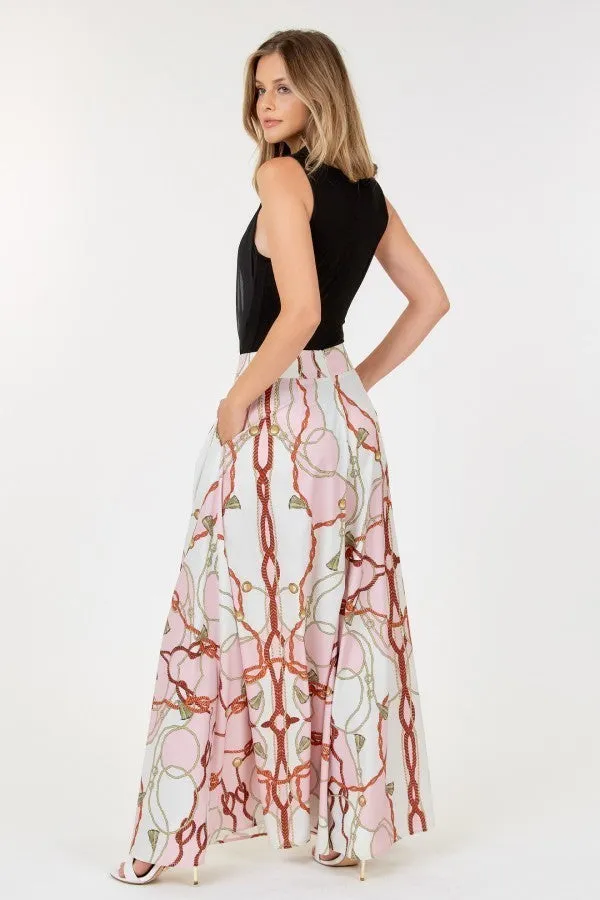 High Waist Wide Leg Printed Palazzo Pants - Ships from The US