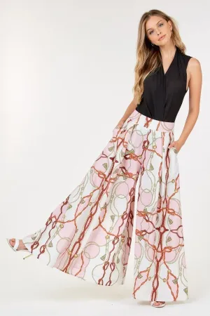 High Waist Wide Leg Printed Palazzo Pants - Ships from The US