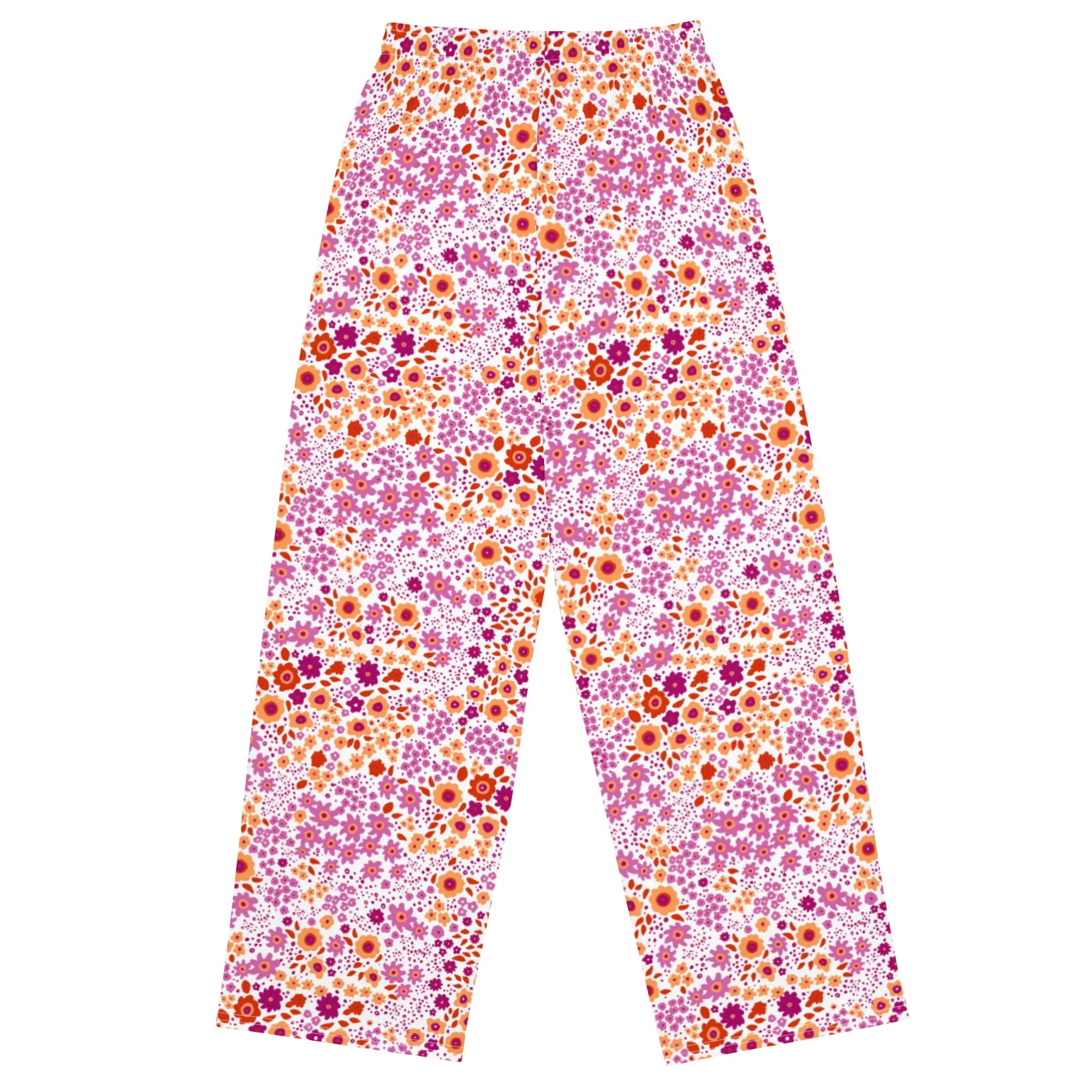 Lesbian Flowers Wide-Leg Pants