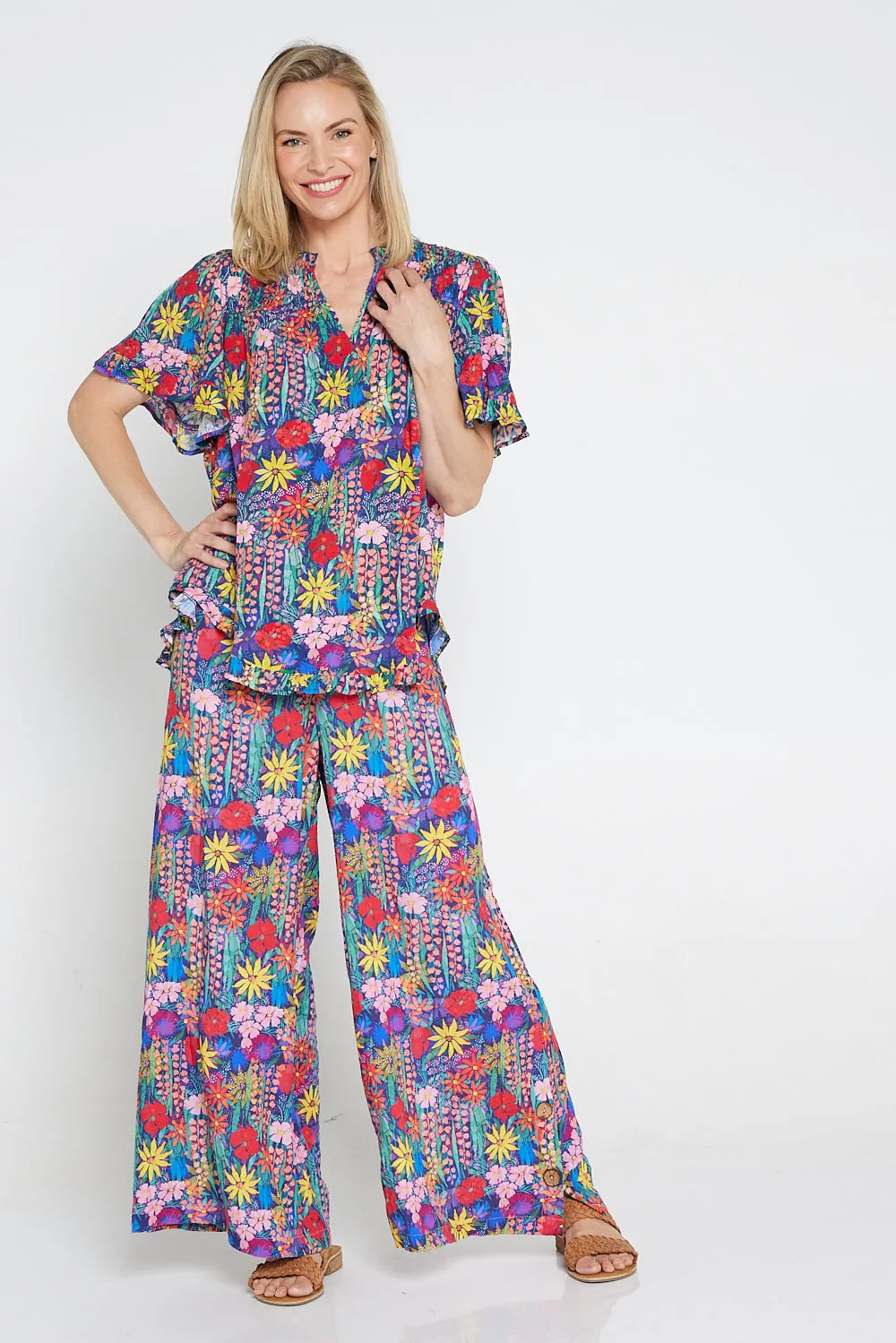 Magnolia Pants - Rainbow Wildflowers