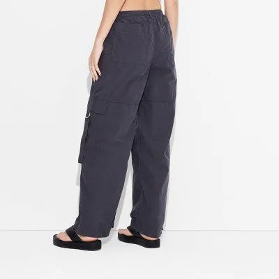 New - Wild Fable Women's Plus Mid Rise Wide Leg Relaxed Full Cargo Pants Lightweight