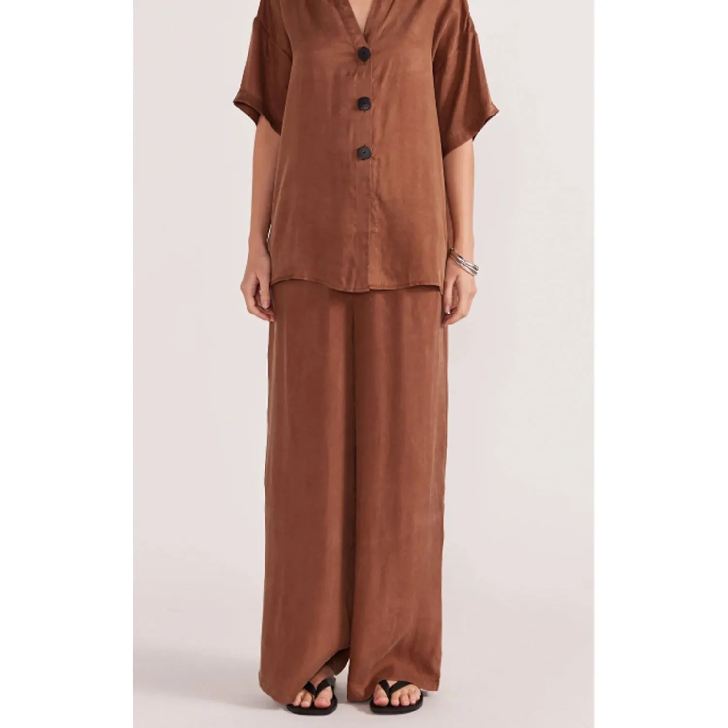 Pants Finn Cupro Relaxed - Mocha