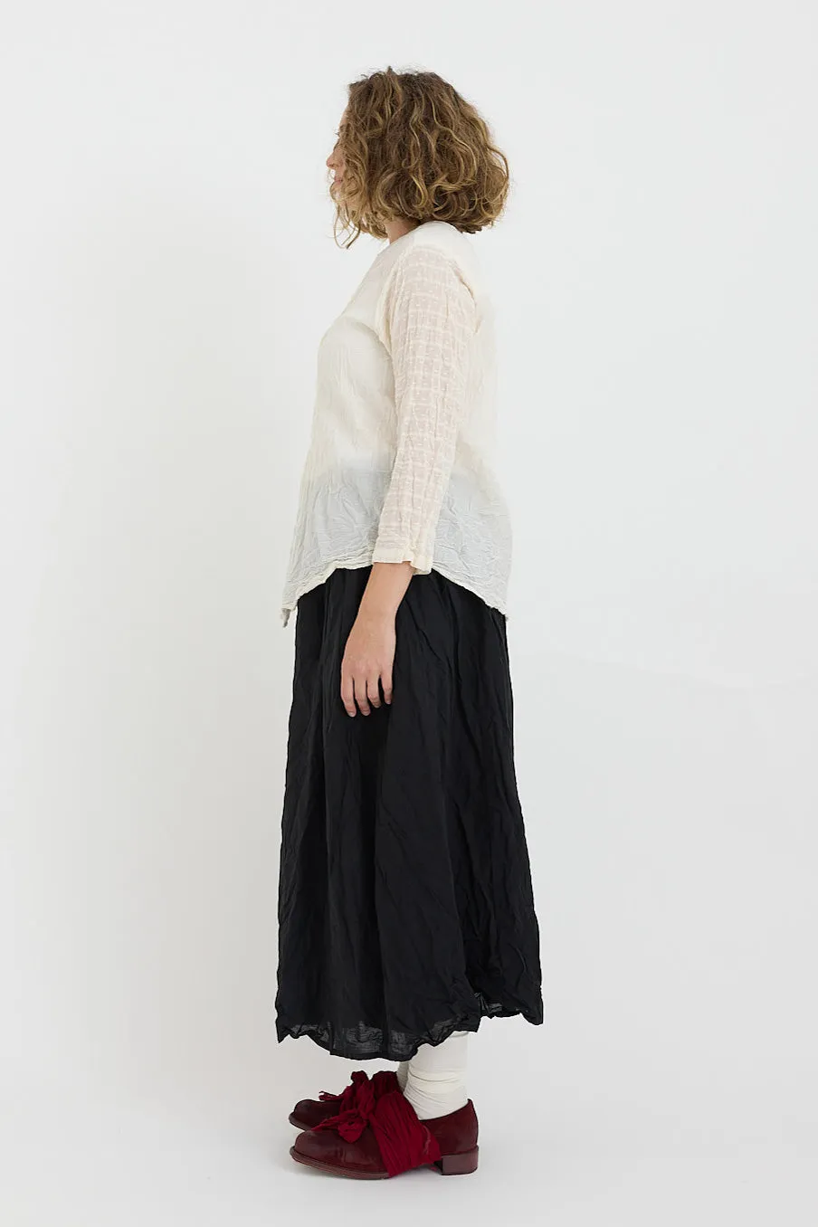 Pas de Calais - Patchwork Collarless Blouse