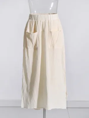 Pre Order:  High Slit Skirt Overlap Pants