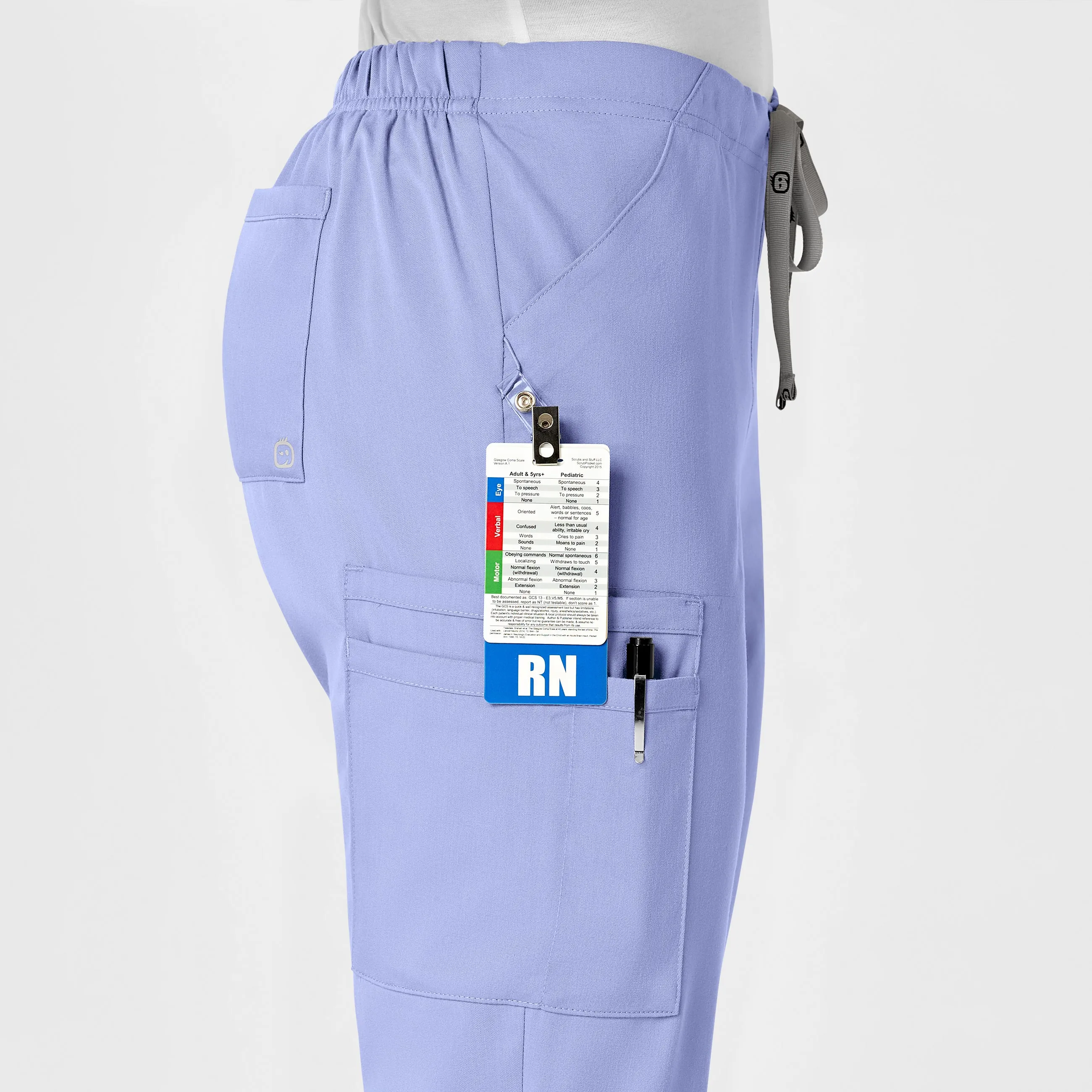 PRO Women's Moderate Flare Leg Scrub Pant - Ceil Blue