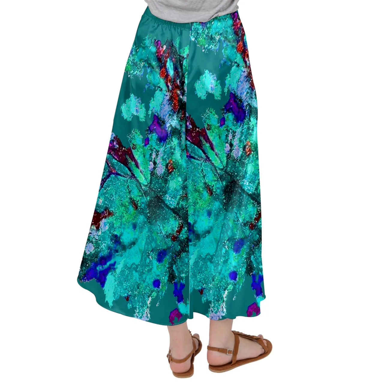 ROSAAGUA Women's Satin Palazzo Pants