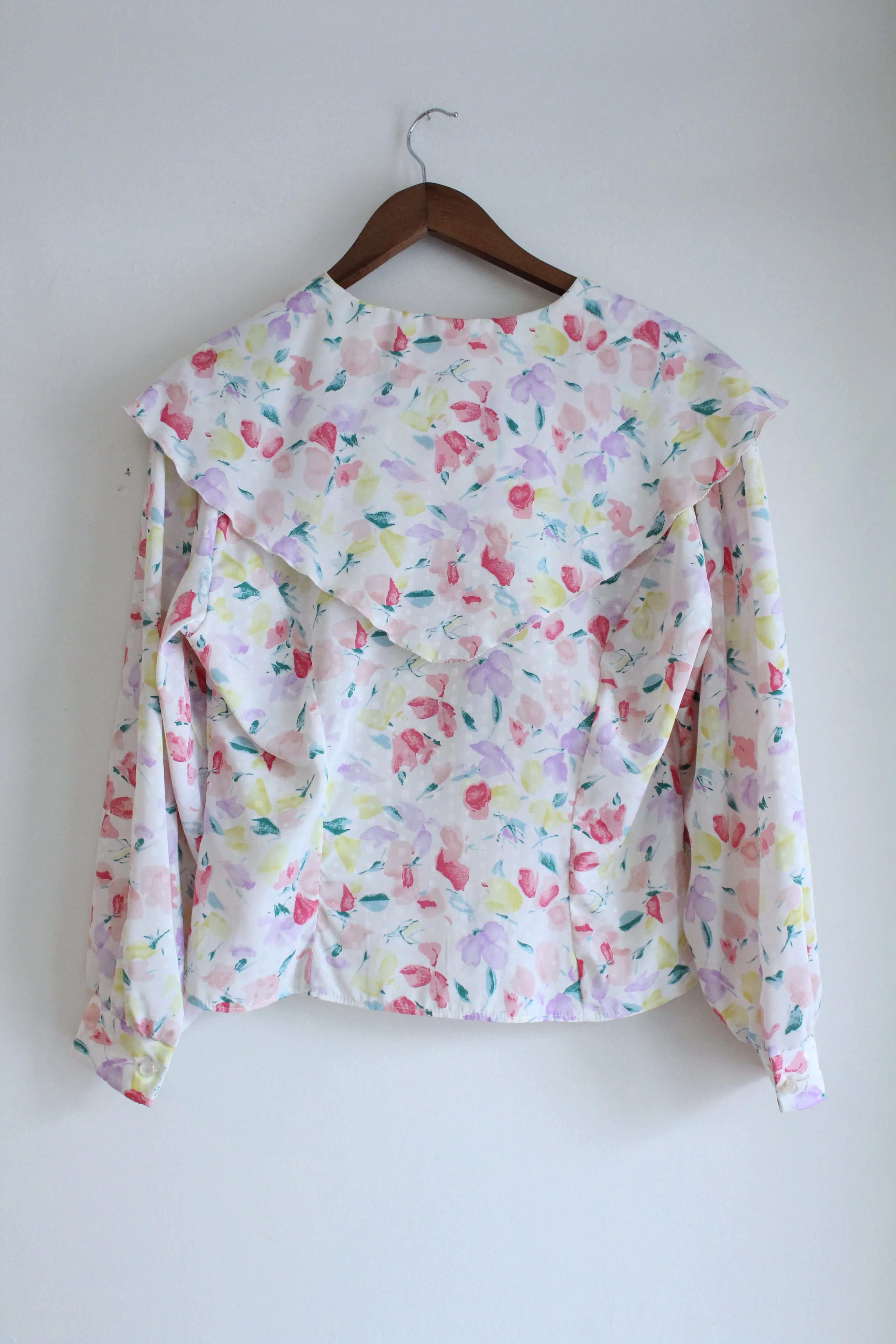 Ruffle Collar Floral Vintage Blouse