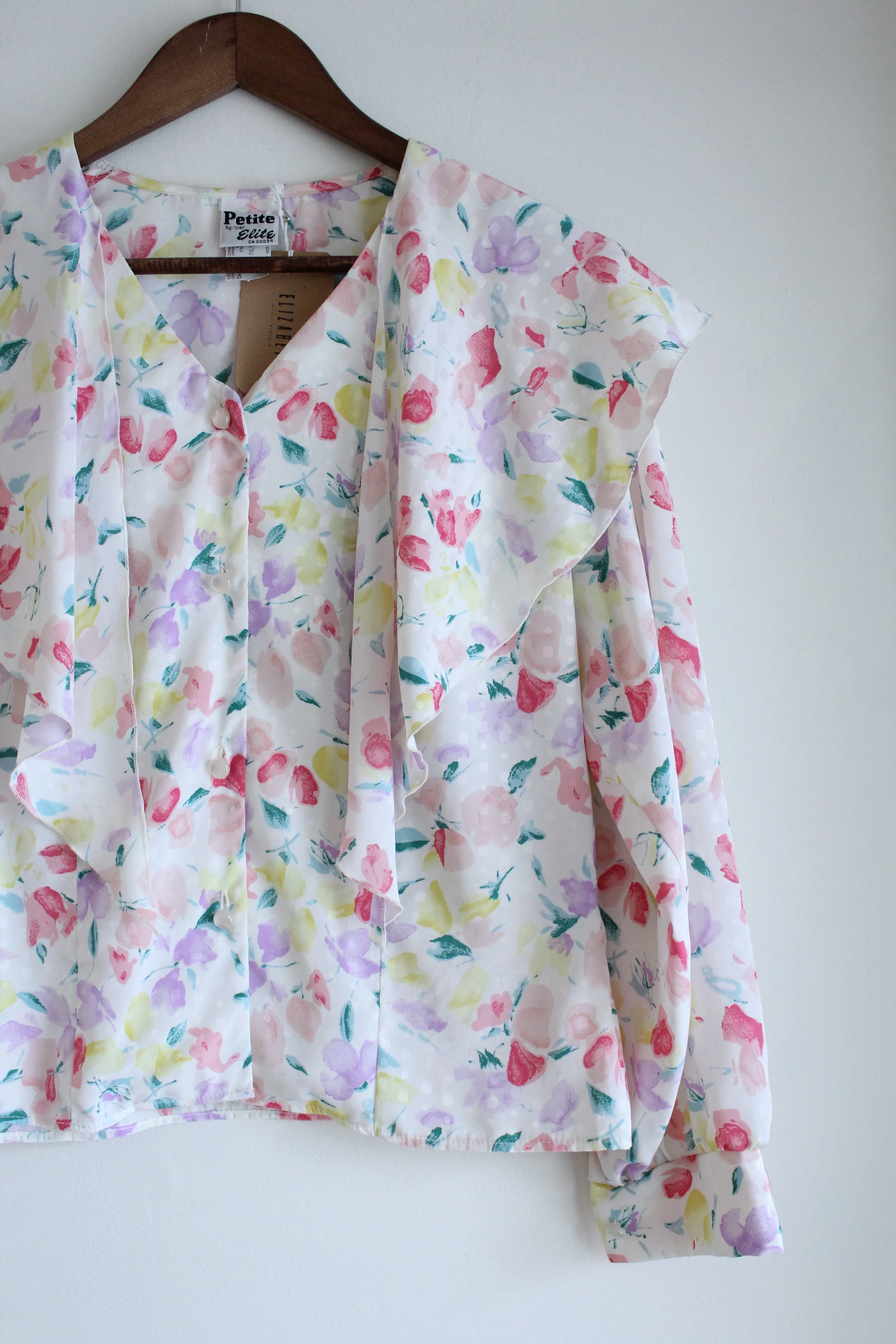 Ruffle Collar Floral Vintage Blouse