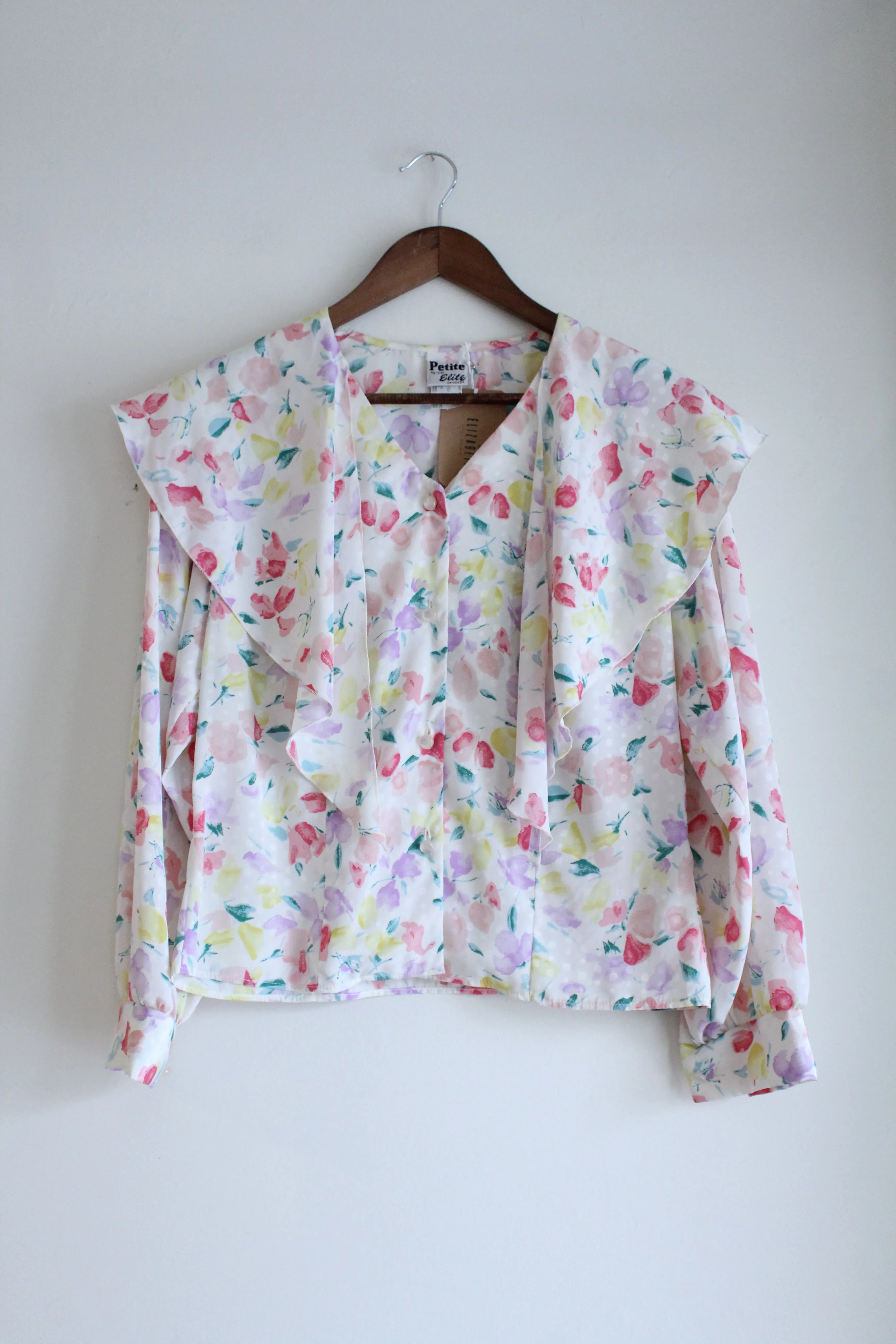 Ruffle Collar Floral Vintage Blouse