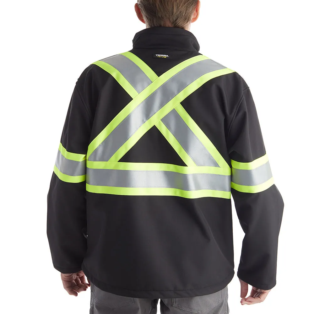 Terra Hi Vis Softshell Work Jacket 116516BK - Black