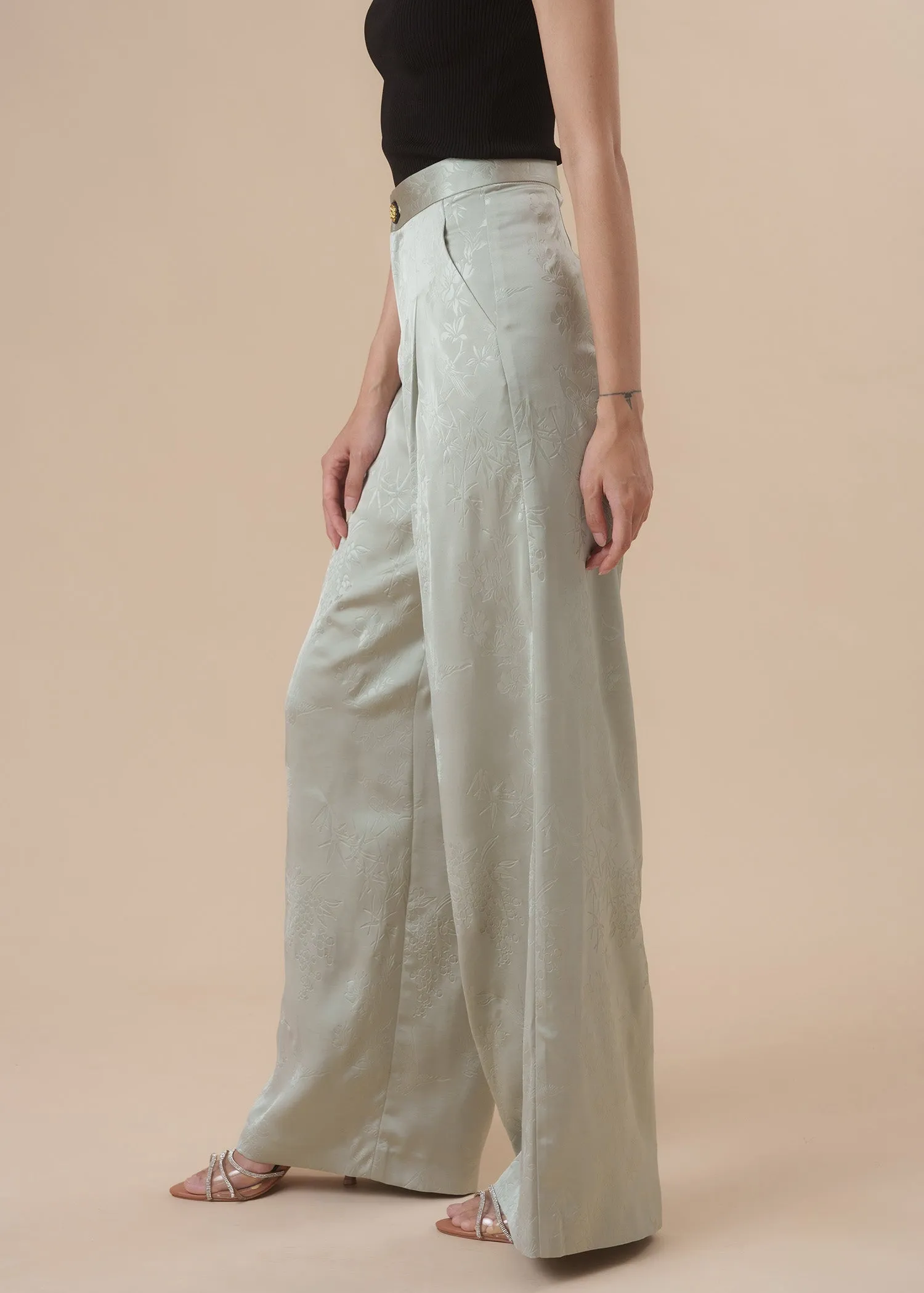 Wide Leg Bamboo Pants (Green)