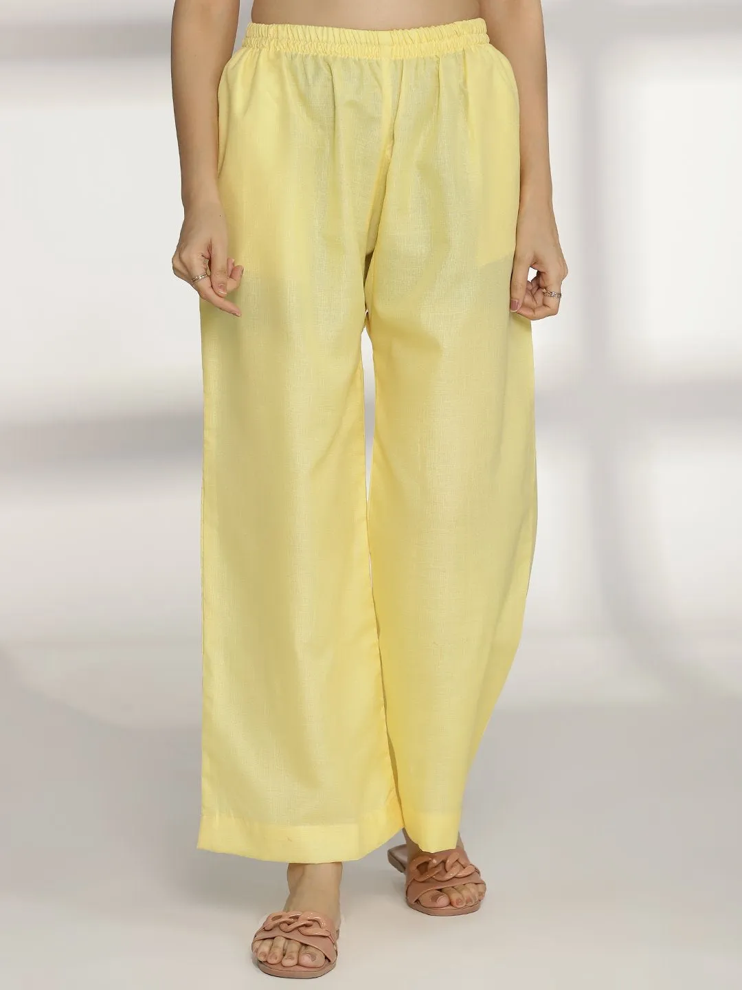 Yellow CottonSlub Palazzo