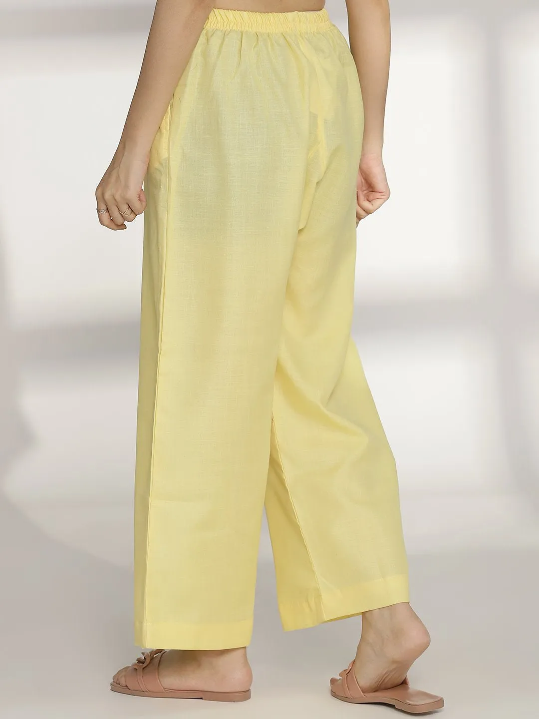 Yellow CottonSlub Palazzo